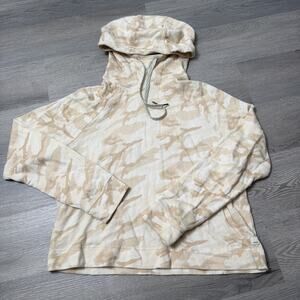 Vuori Women's Beach Hoodie Bisque Camo Organic French Terry Sweatshirt Cotton XS